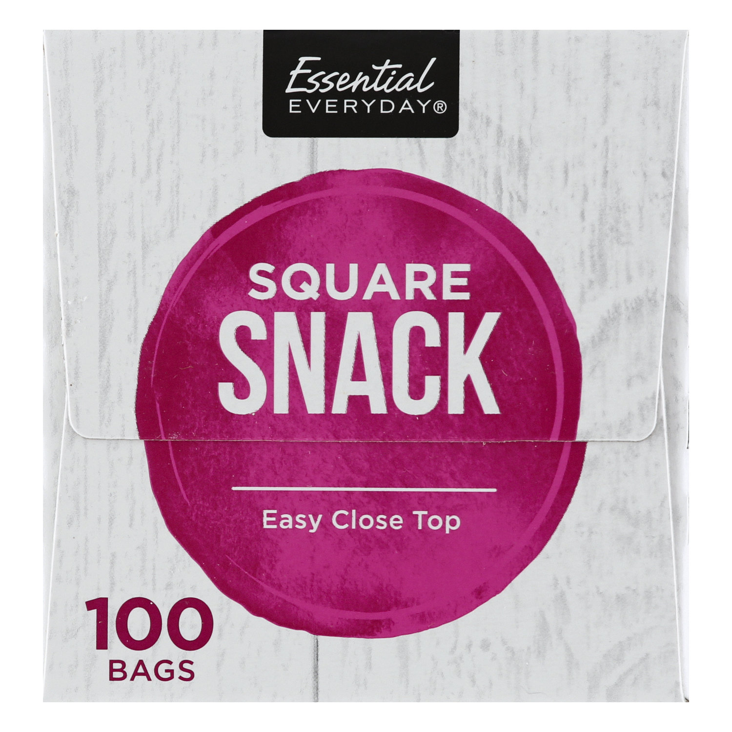 Essential Everyday Snack Bags, Reclosable, Square, Plastic Bags