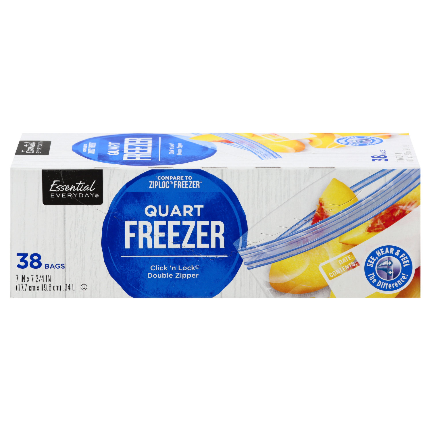 ZIPLOC FREEZER BAG QUART, Plastic Bags