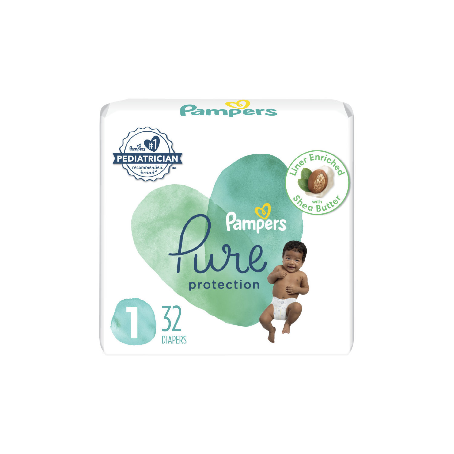 Pampers Pure Protection Gr. 1 Newborn 2-5 kg MonatsBox, 102 StÇ¬ck - GrÇôÇ?  E 1 - 102 StÇ¬ck - Onlinevoordeelshop