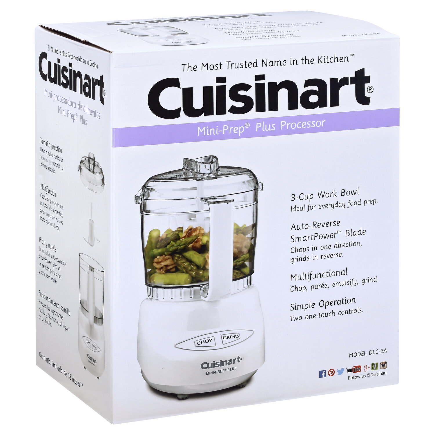 Cuisinart DLC-2A Mini-Prep Plus Food Processor (White), 3 Cup