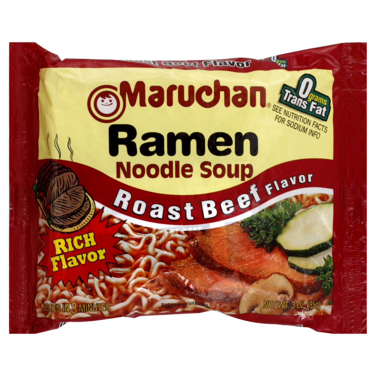 Maruchan Ramen Noodles Soup Pork Flavor, 3.0 Oz., 24 Count 