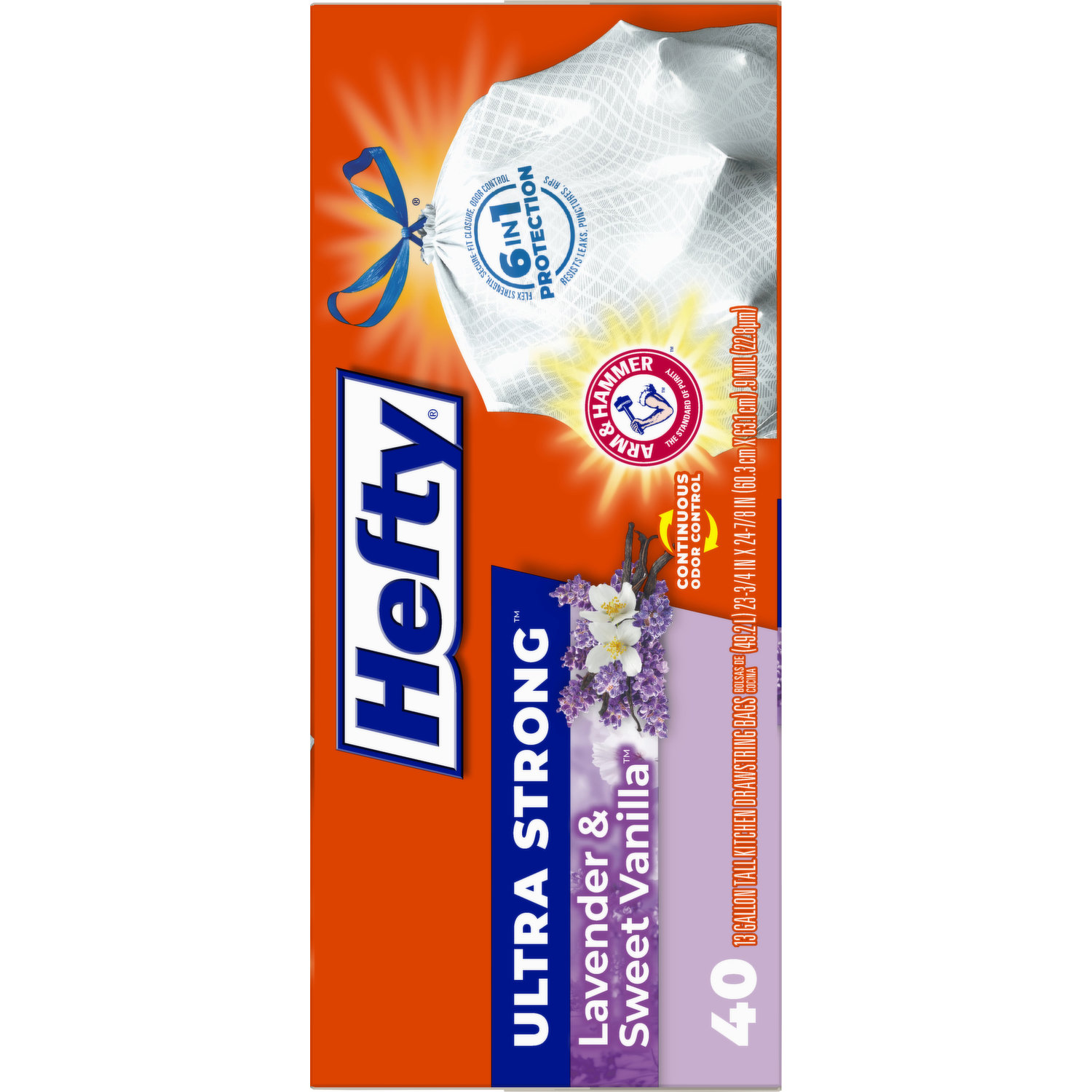 Hefty® Ultra Strong™ Lavender & Sweet Vanilla 13-Gallon Tall Kitchen Drawstring  Trash Bags, 80 ct - Kroger