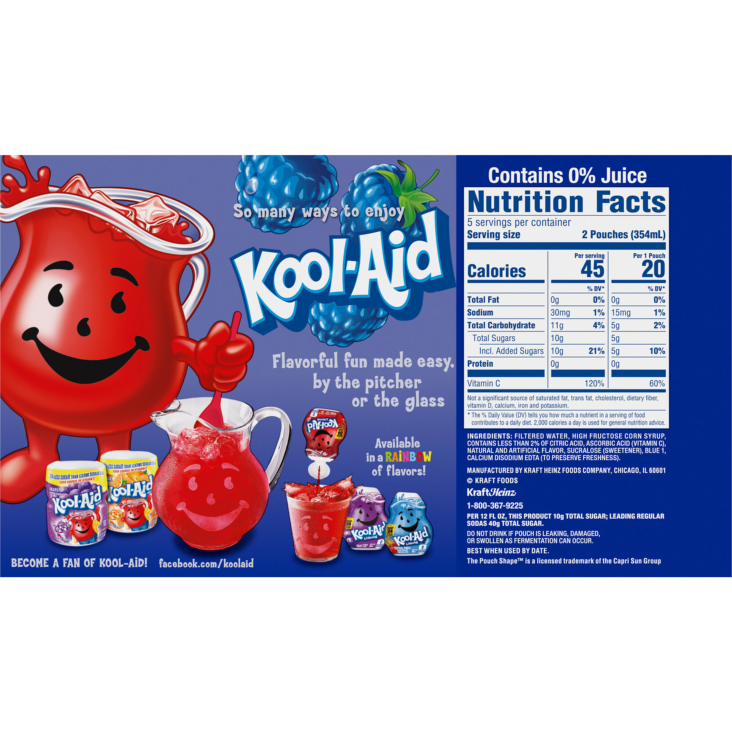 Kool-Aid Jammers Blue Raspberry Flavored Drink Case