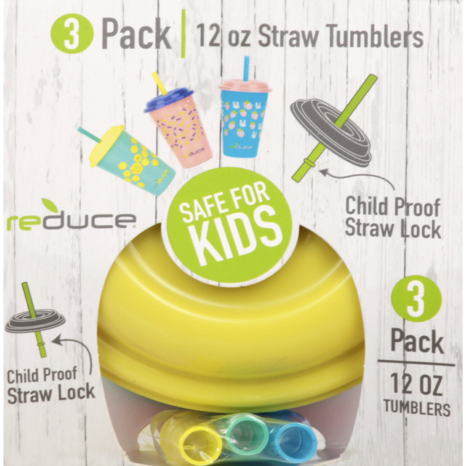 Buy Reduce GoGo's – 12 oz Kids Tumbler Set, 3 Pack – Plastic Kids Cups with  Straws and Lids – Dishwasher Safe, BPA Free – An Ideal Kids Smoothie Cup –  Mix