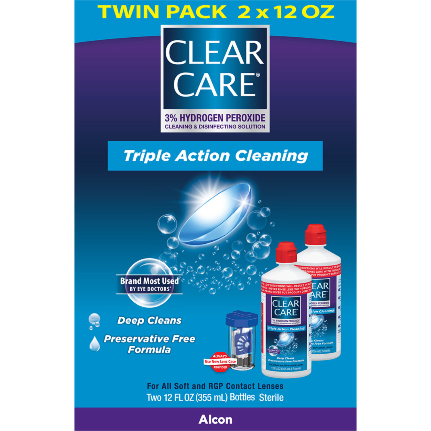 Alcon CLEAR CARE 360ml 8本セット Amazon | AOセプトクリアケア 360ml×6本 | アルコン | 洗浄・保存液