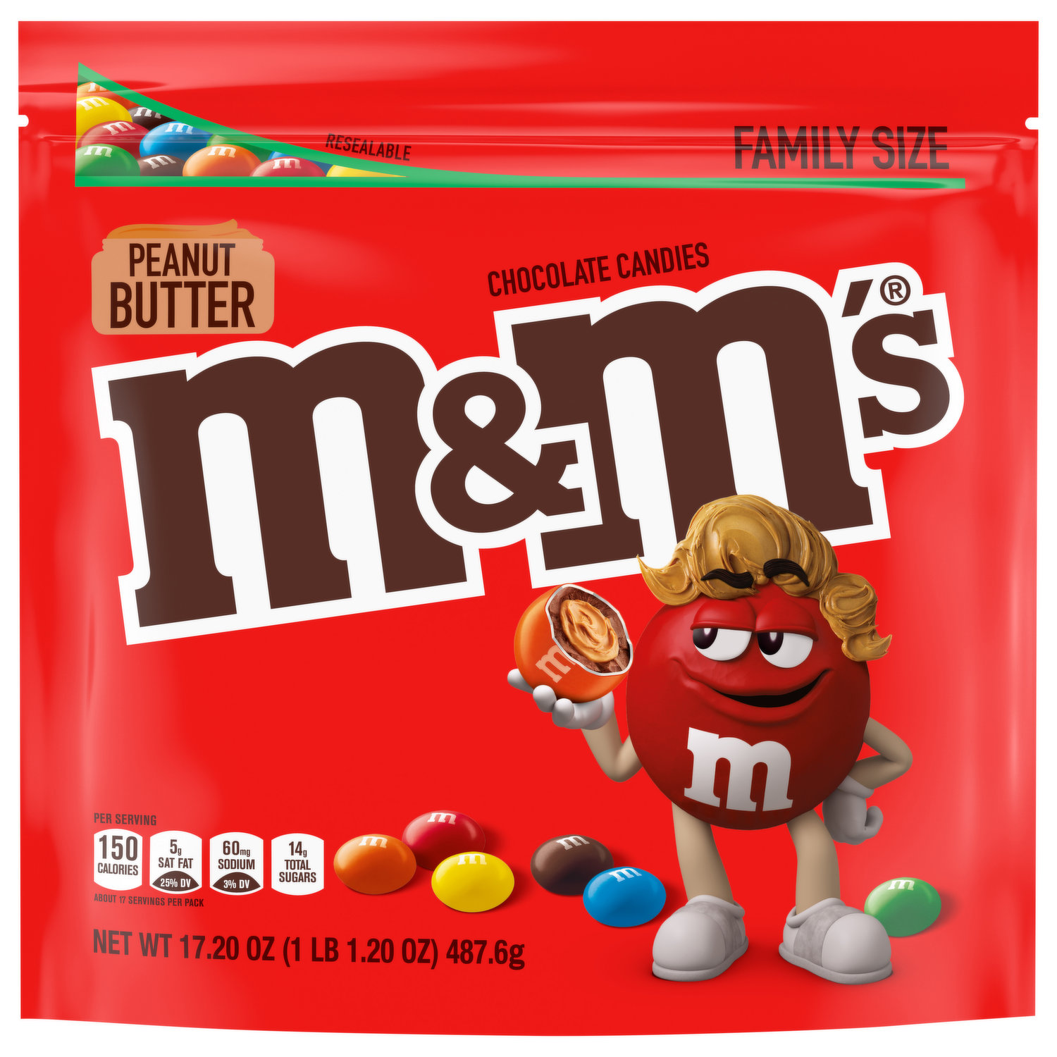 M&M's Chocolate Candies, Milk Chocolate, Minis, Family Size - 18.0 oz