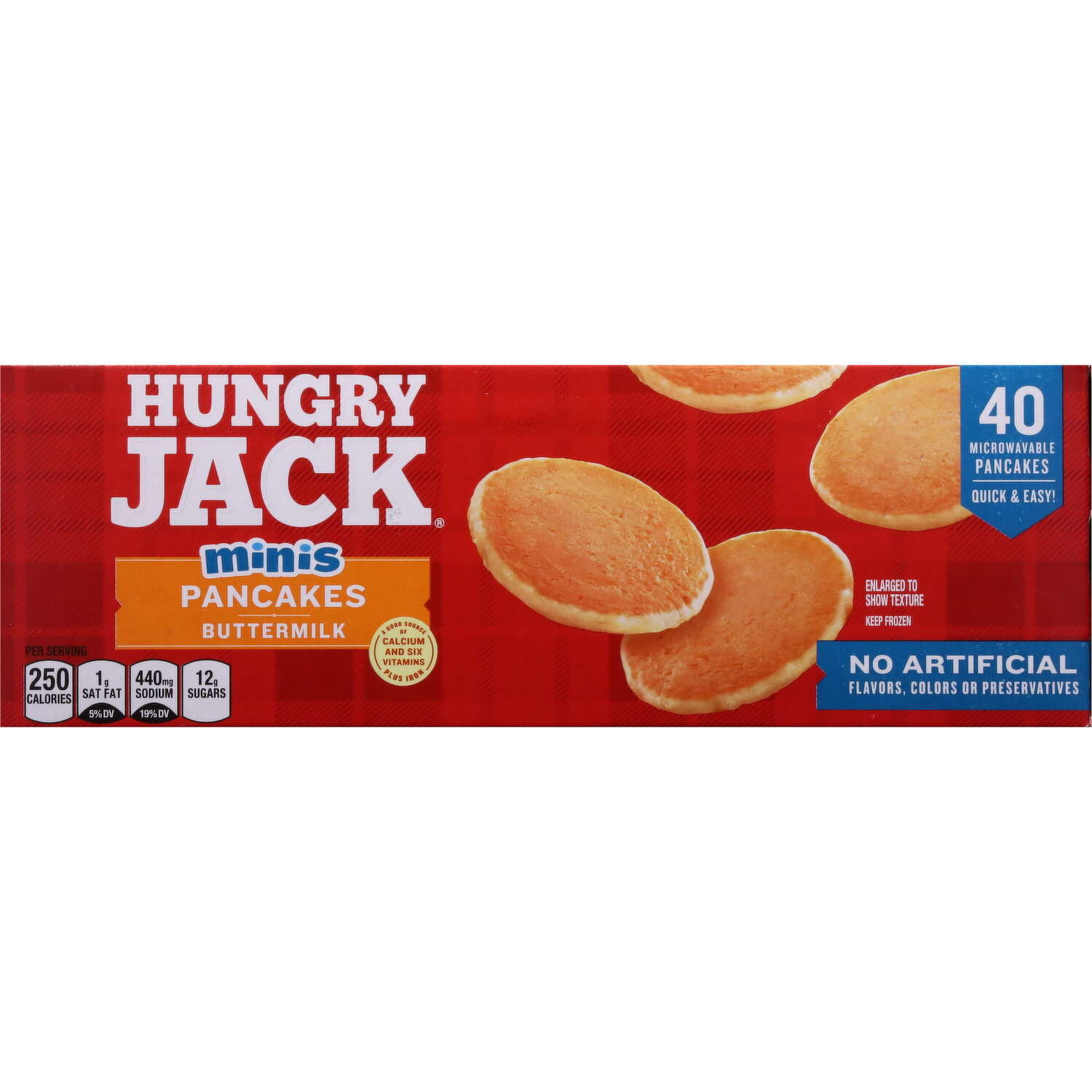 Hungry Jack Buttermilk Mini Pancakes, 1lb 12.2 oz, 80 Count Box (Frozen)