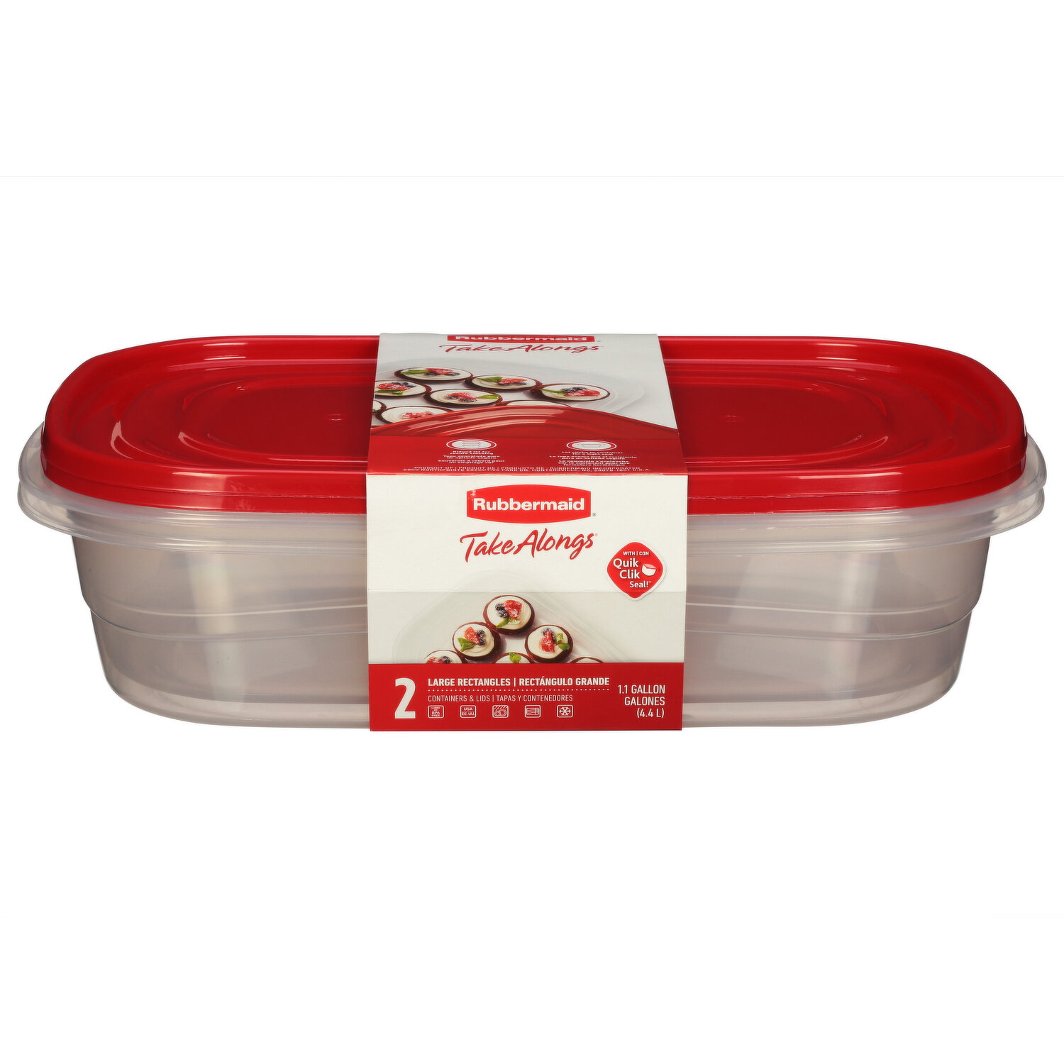 Rubbermaid Brilliance Containers, Plastic, StainShield, 3.2 Cup, Value Pack - 2 containers