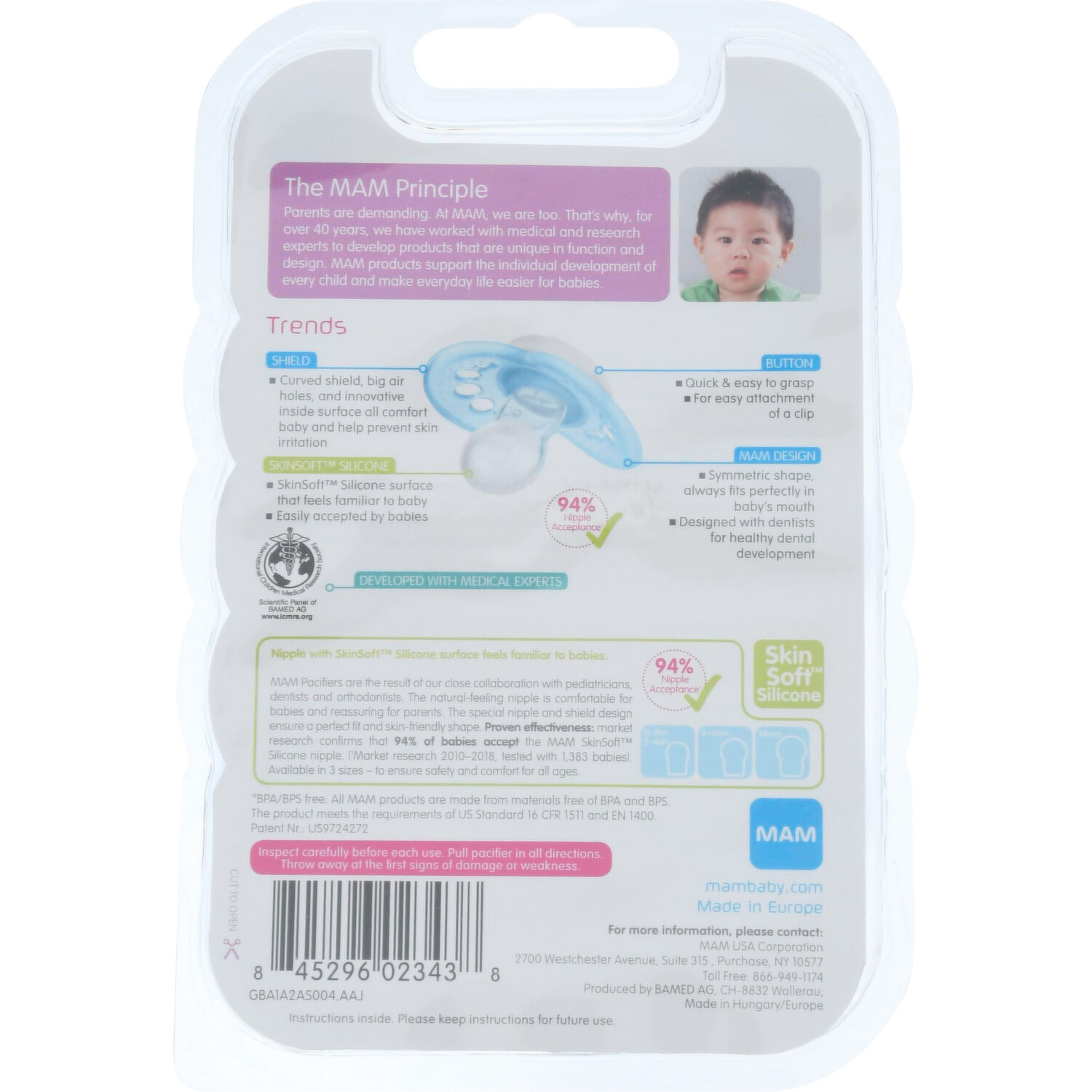  MAM Perfect Night Baby Pacifier, Patented Nipple