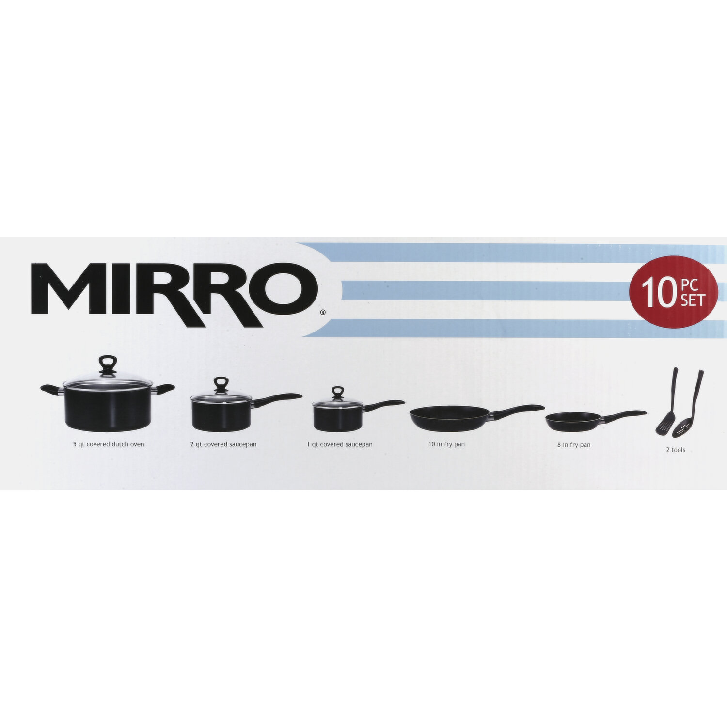 Mirro 10-Piece Get-A-Grip 24-in Aluminum Cookware Set with Lid(s