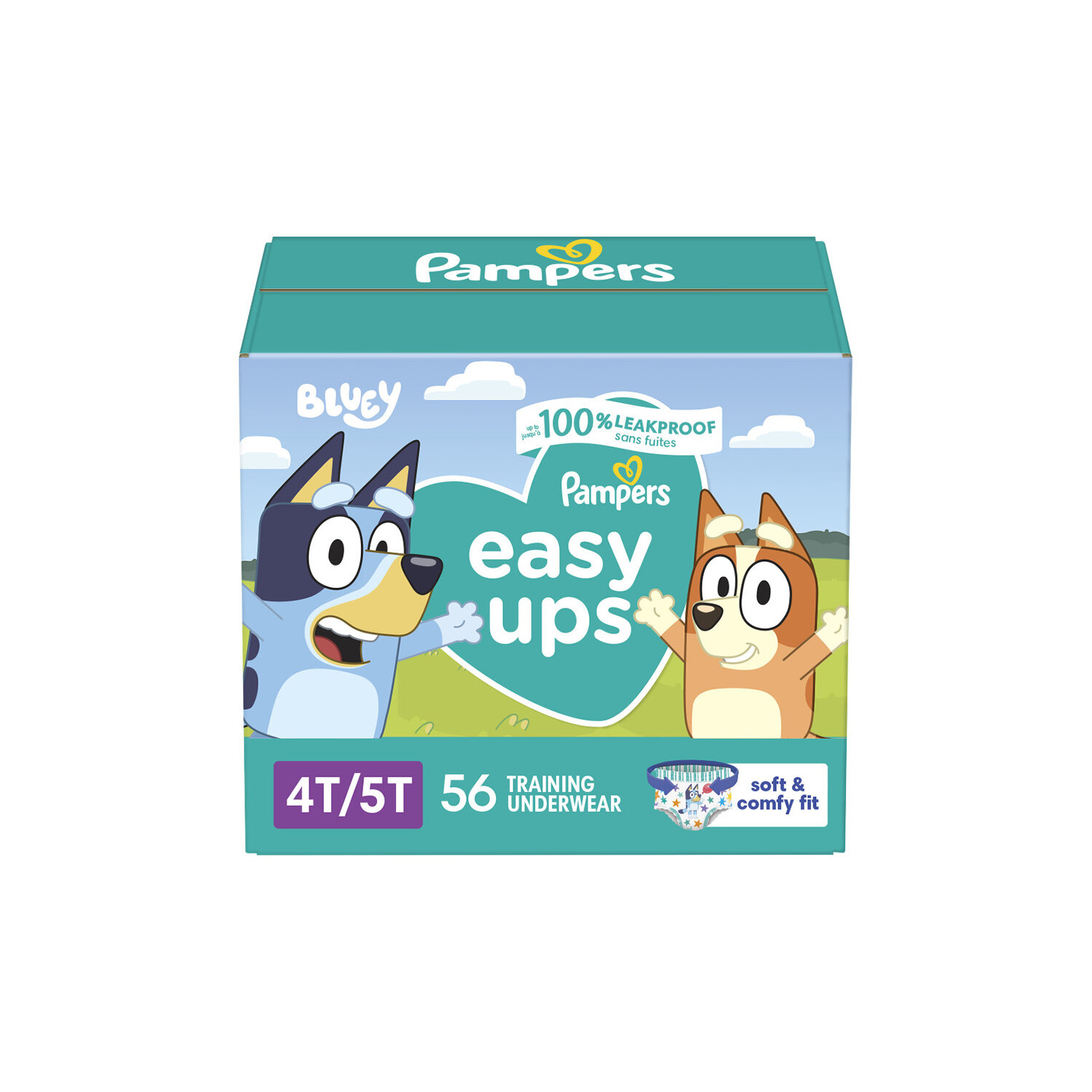 PAMPERS EASY UPS TRAINING UNDERWEAR, BLUEY, 4T - 5T (37+LB), SUPER PACK