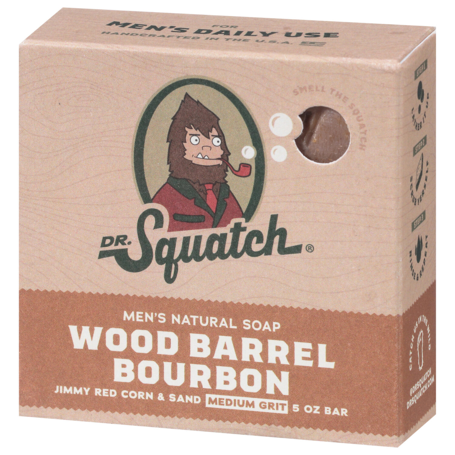 Dr. Squatch Men's Natural Bar Soap from Moisturizing Soap Made from Natural  Oils - Cold Process Soap with No Harsh Chemicals - Wood Barrel Bourbon