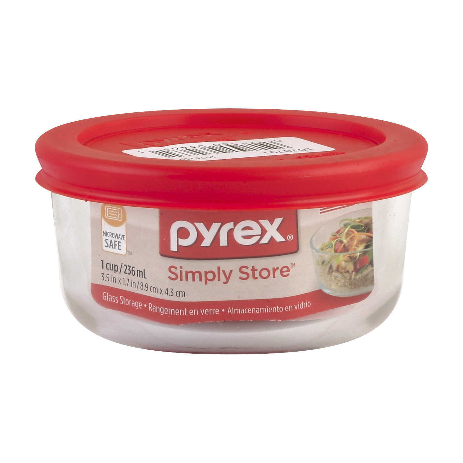  Pyrex Simply Store 1-Cup Single Glass Food Storage