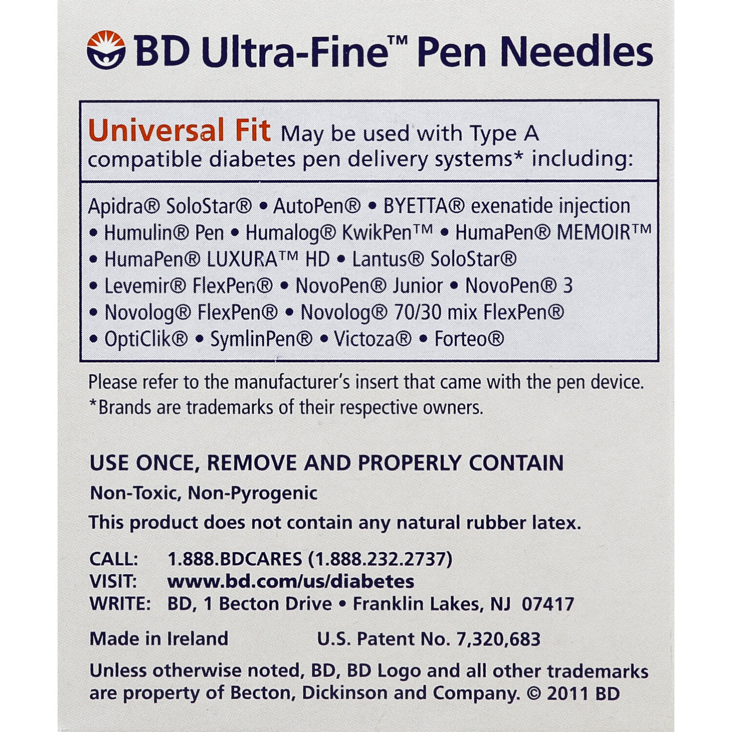 BD Ultra Fine III Short Insulin Pen Needles