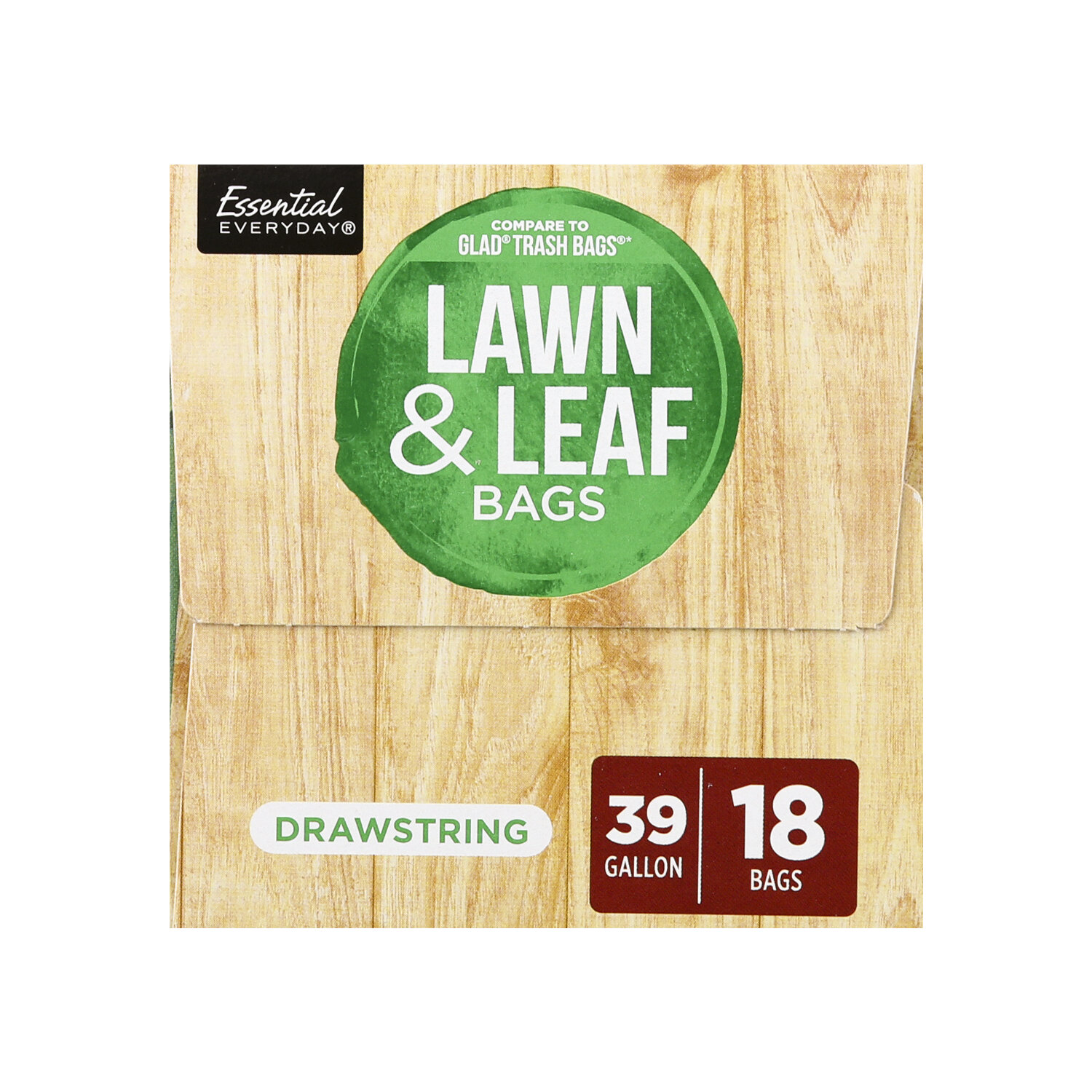 Essential Everyday Lawn & Leaf Bags, Flap Top, 39 Gallon, Clear 36