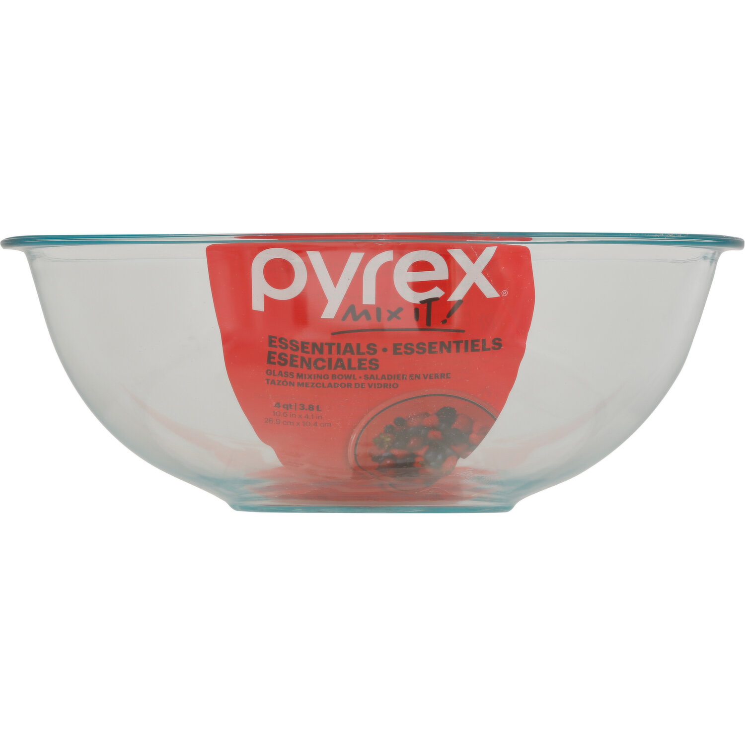 4 pyrex glass mixing bowls with lids 