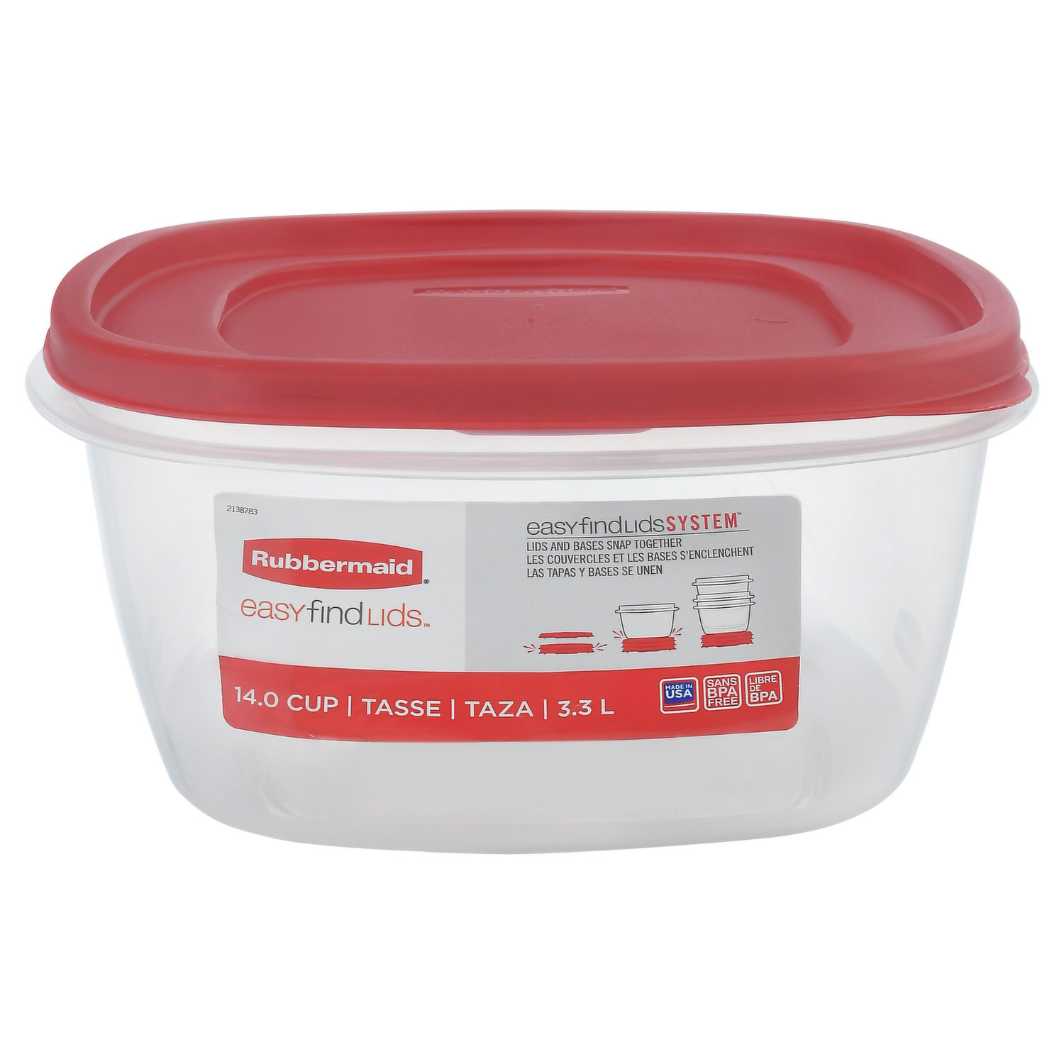 Rubbermaid Easy Find Lids Food Storage Containers, 8.5 Cup, 2