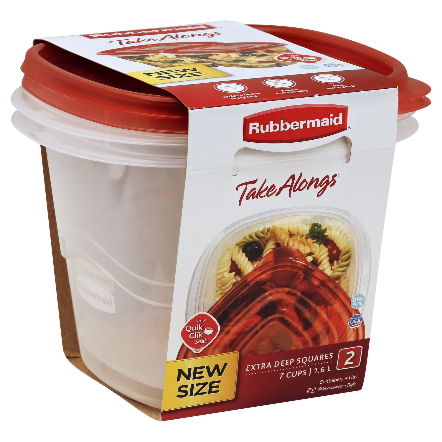 Rubbermaid TakeAlongs Sandwich Food Storage Containers, 2.9 Cup