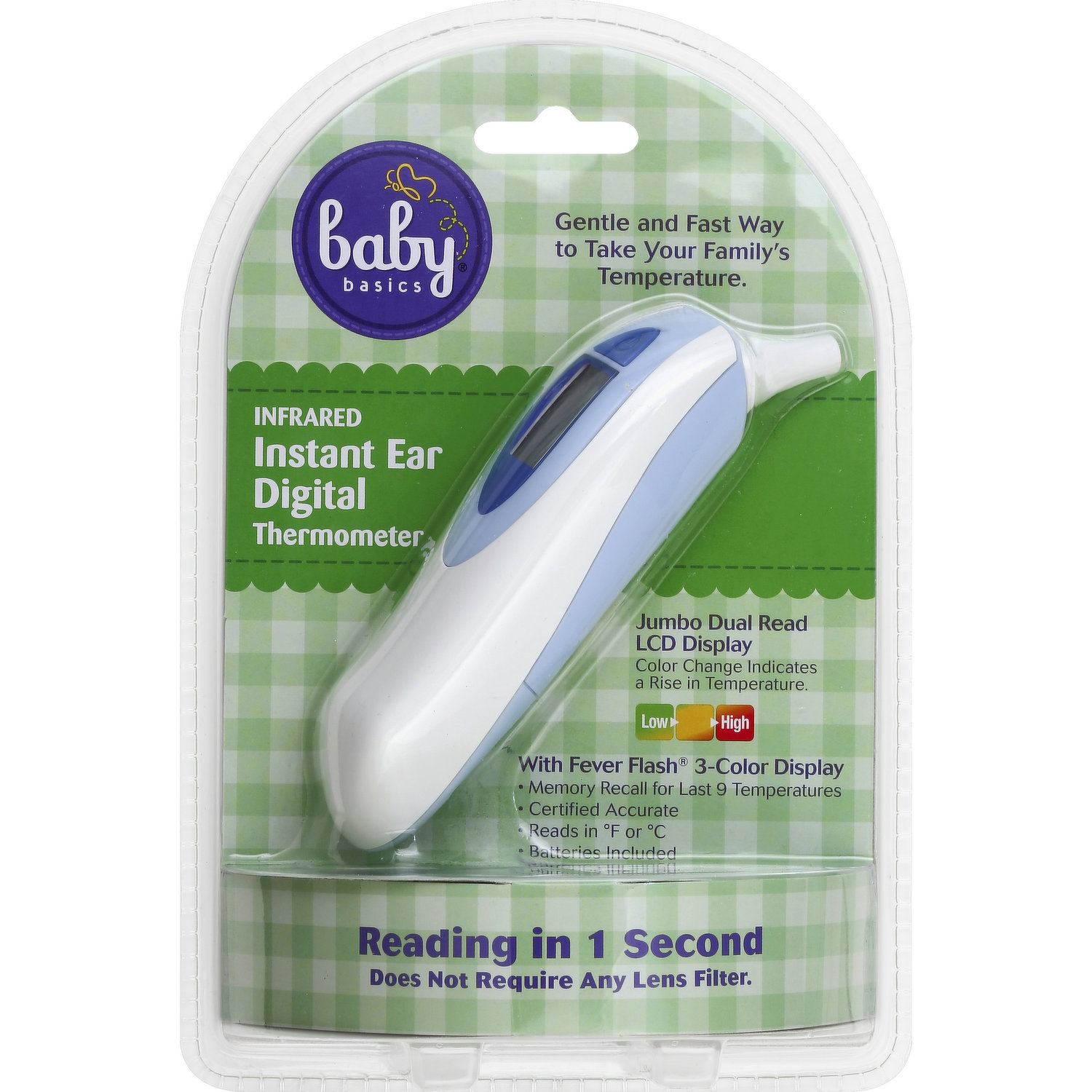 Easy@Home Digital Oral Thermometer for Kid, Baby, and Adult, Oral, Rec