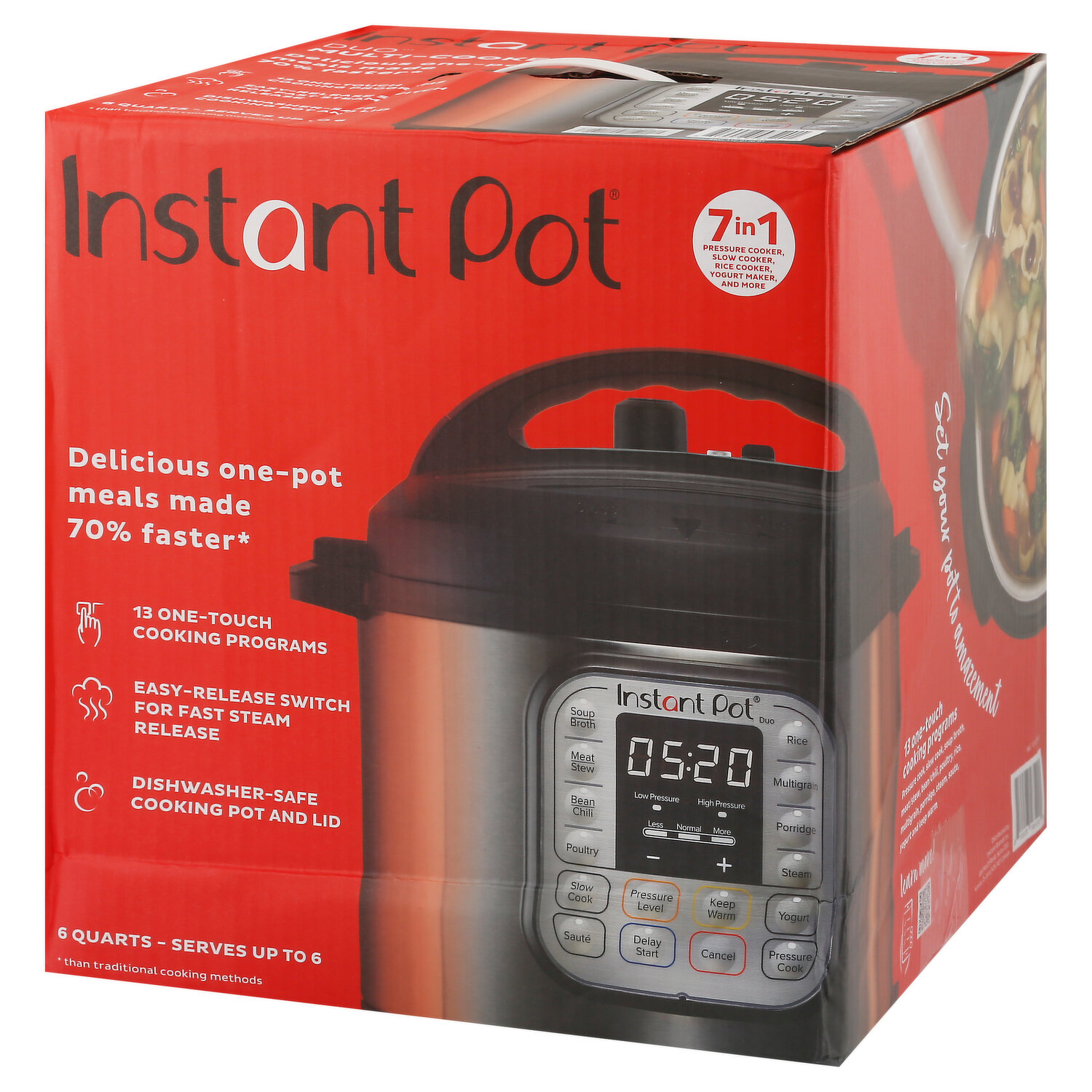 Instant Pot, 6 Qt Duo 7-in-1 Multi-Use Pressure Cooker and