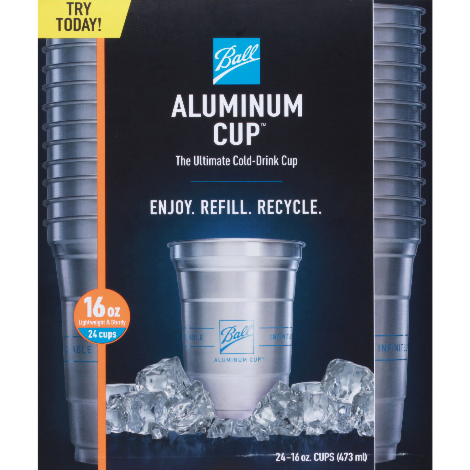 Ball Aluminum Cup, 16 Ounce - 24 cups