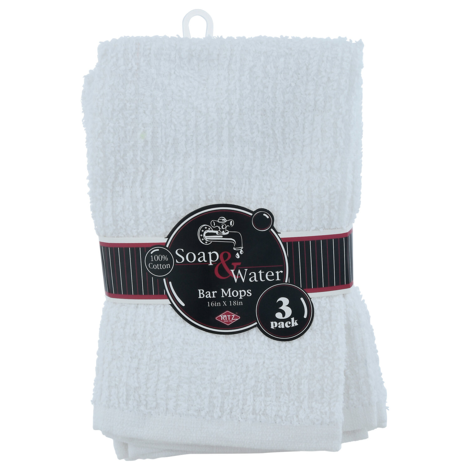 Ritz Black Cotton Kitchen Towel 3 Pk