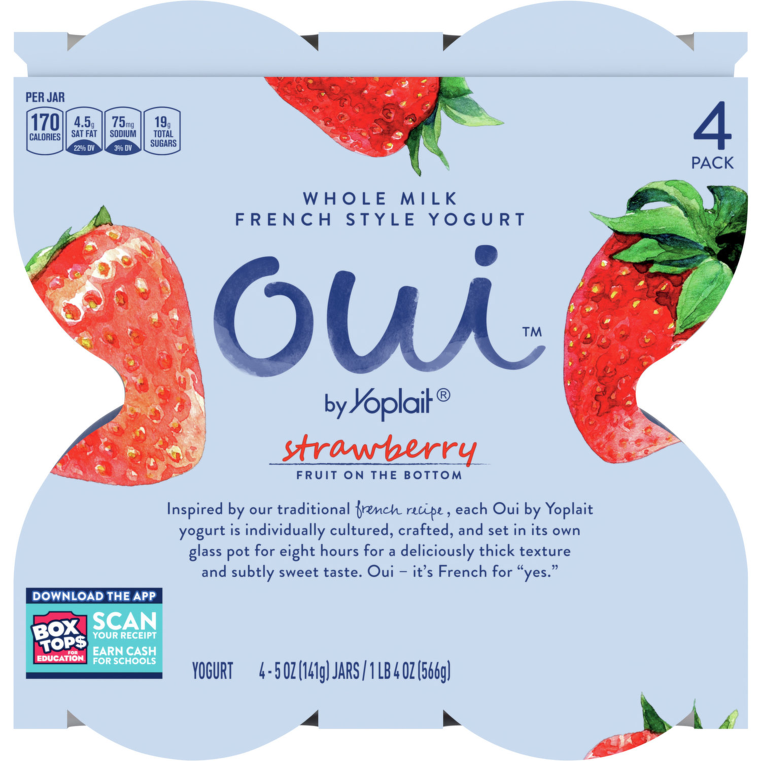 4 Pack of Oui Lids for Glass Yogurt Container Blue Food