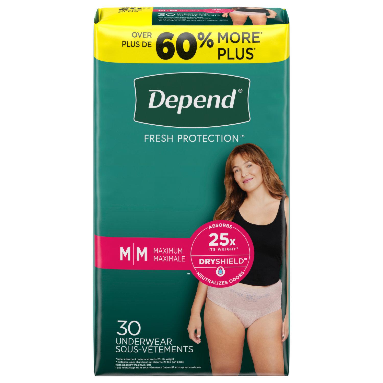 Pants Depend Incontinence Discreet Underwear for Women, Super Absorbent,  Small/Medium 60 - Prime Health Pharmacy