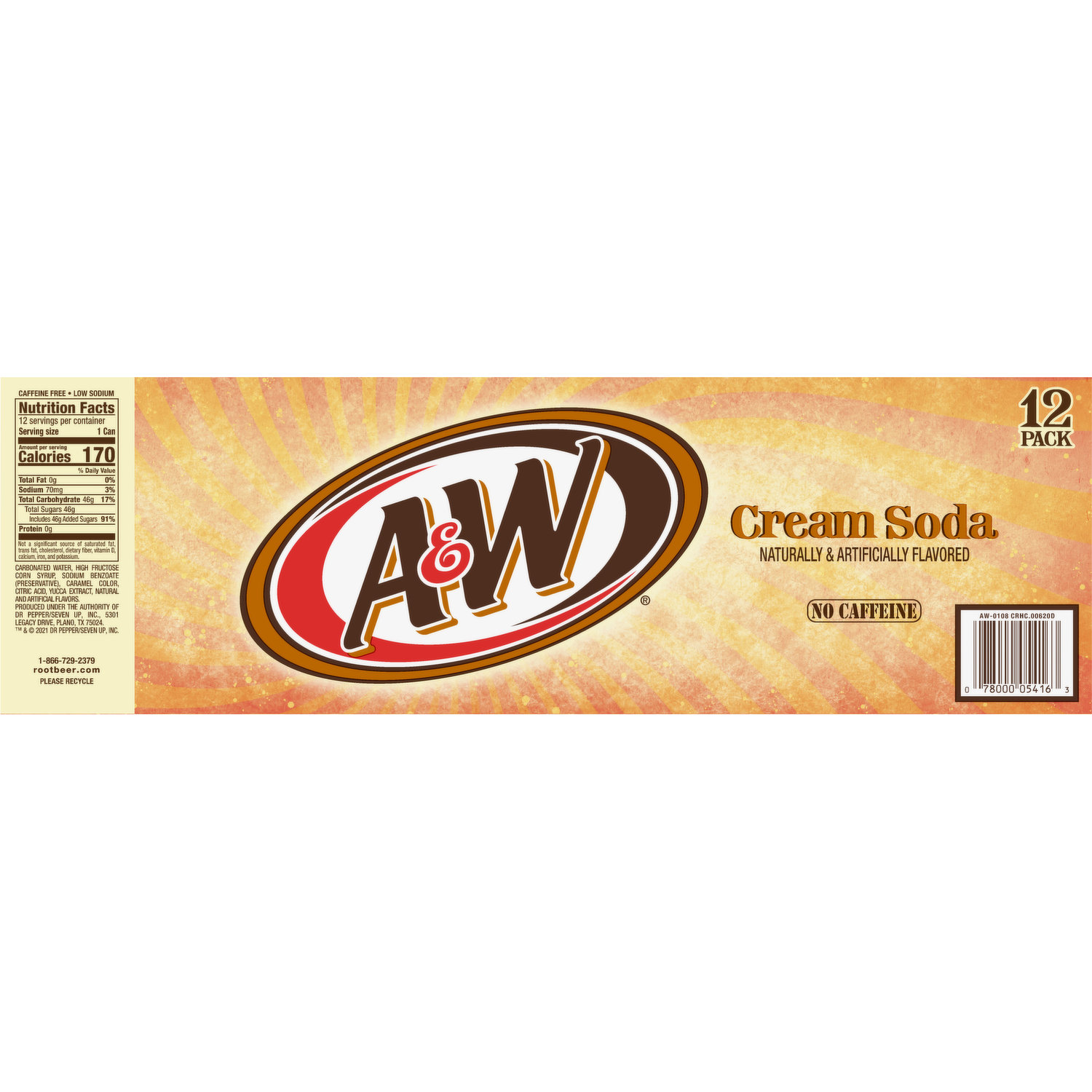 cream soda　e 5本 Amazon.com : A&W Cream Soda, Made With Aged Vanilla, 12 Fl