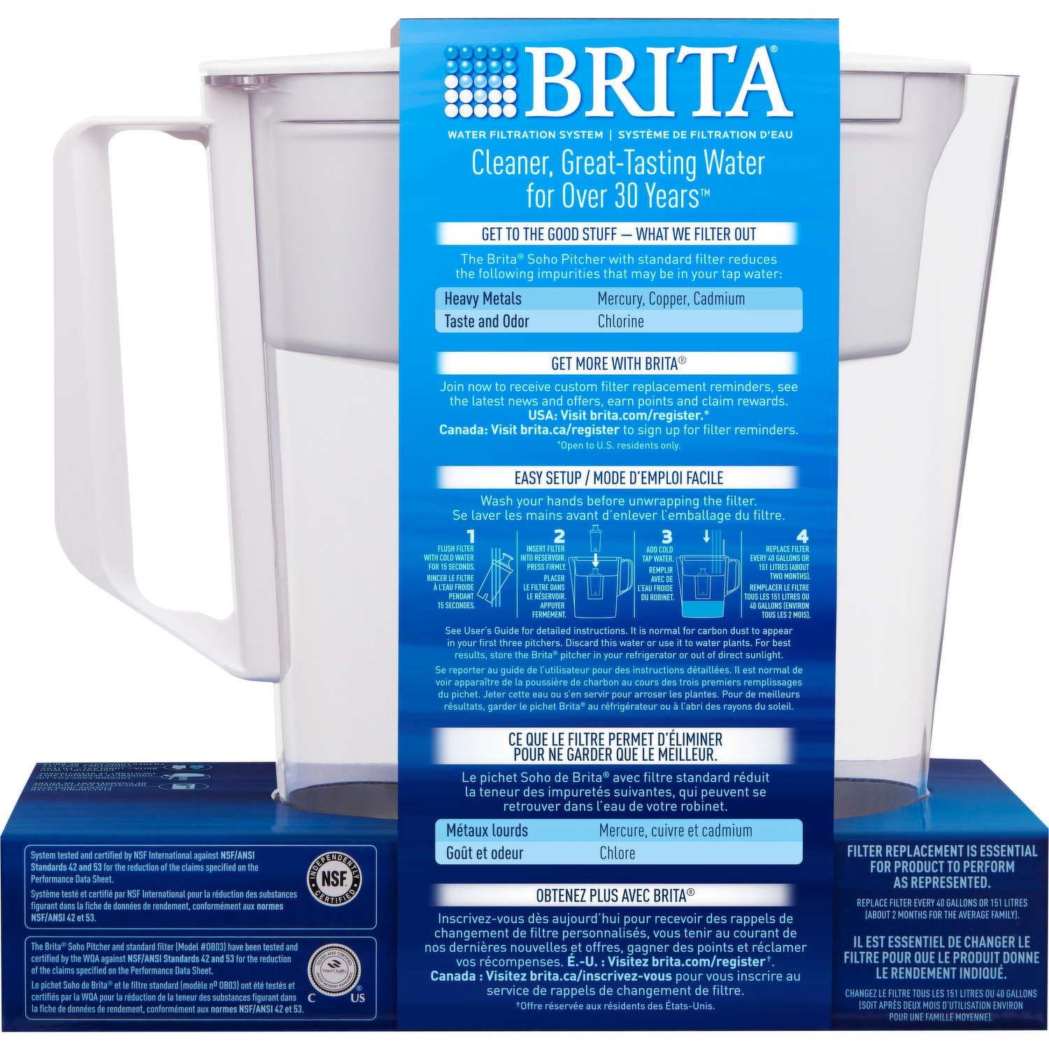 Cartouche Brita Classic compatible - filtres carafes filtrantes FL-601T  (lot de 12) - Filter Logic - 005051X2