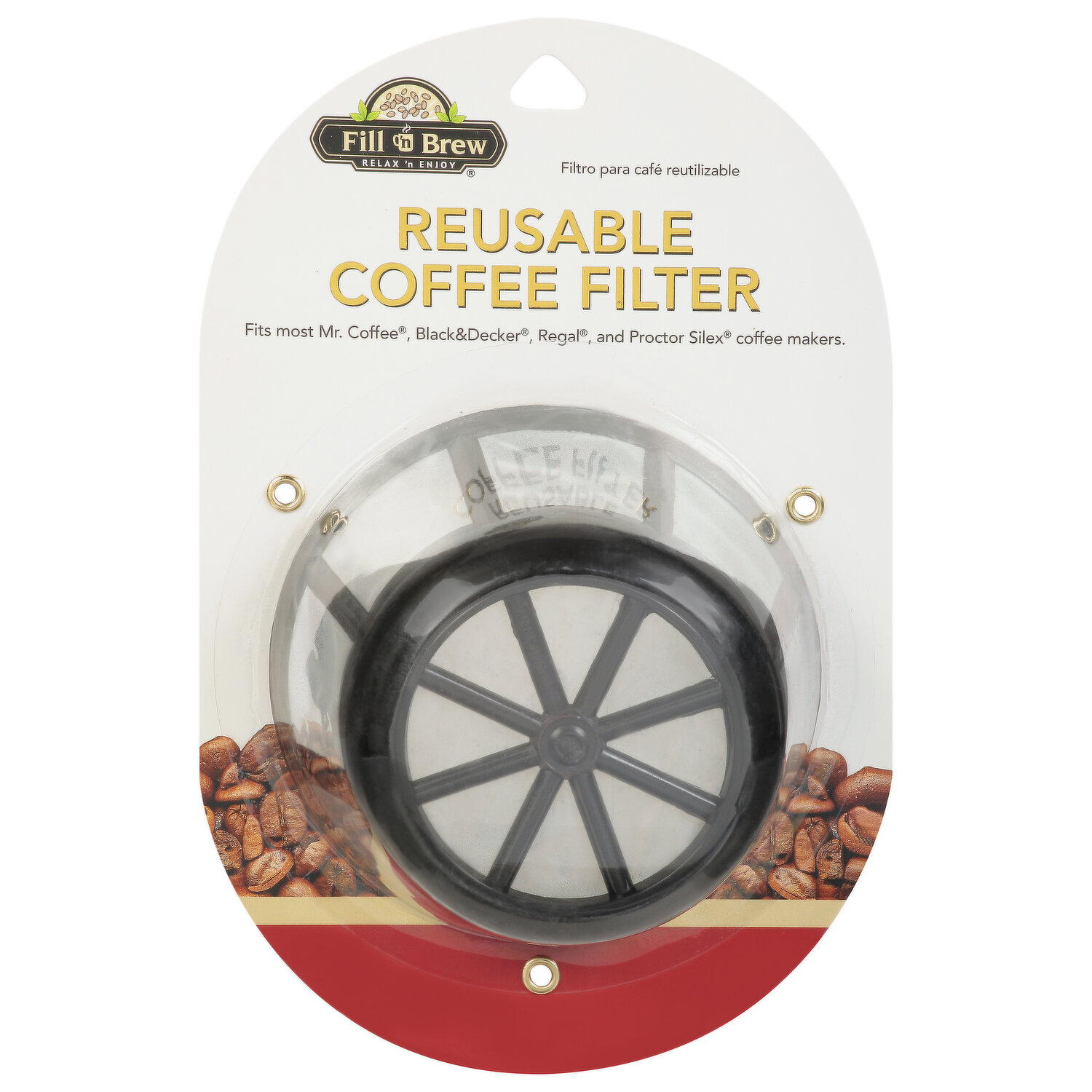 Fill & Brew Reusable Coffee Filter Basket for Most Mr. Coffee, Black &  Decker Plastic Makers