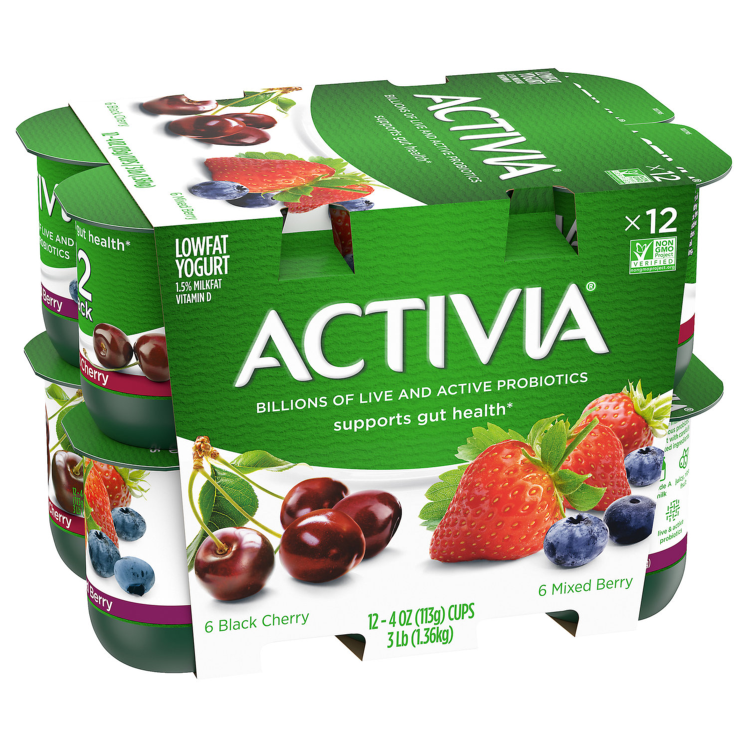 Yogur Activia con kiwi 0% 4x120 g