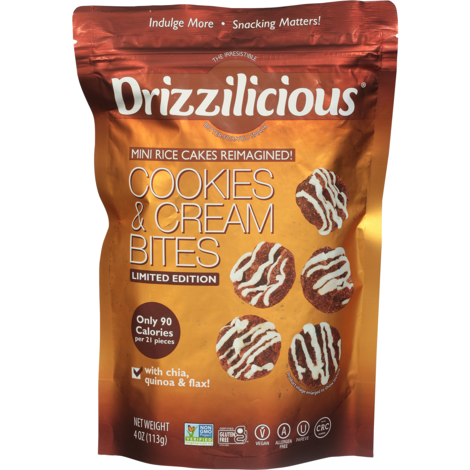 Rice cake & Harry③ Drizzilicious® Vegan Birthday Cake Bites Mini Rice Cakes