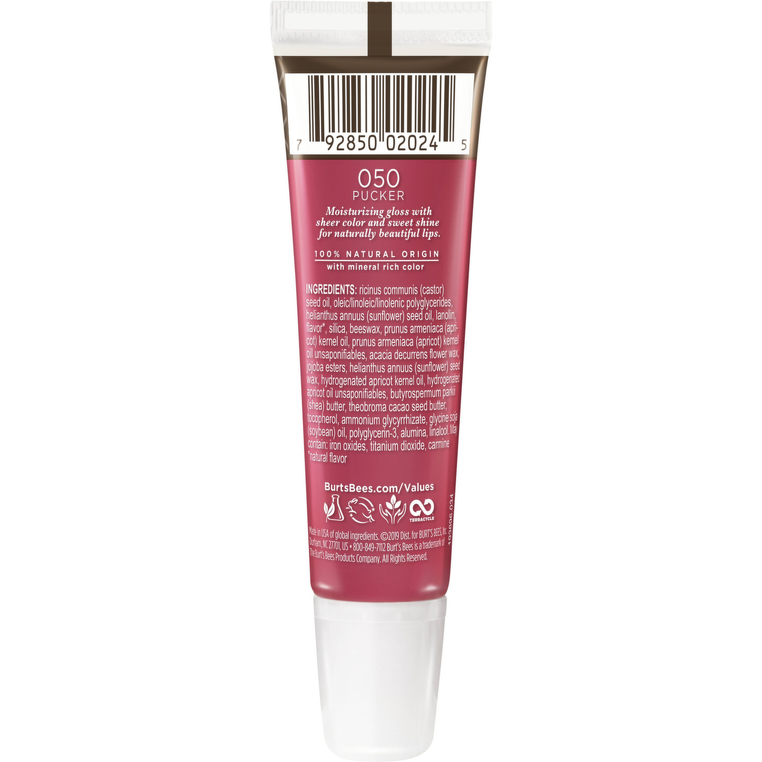 Burt's Bees 100% Natural Origin Moisturizing Lip Shine, Pucker