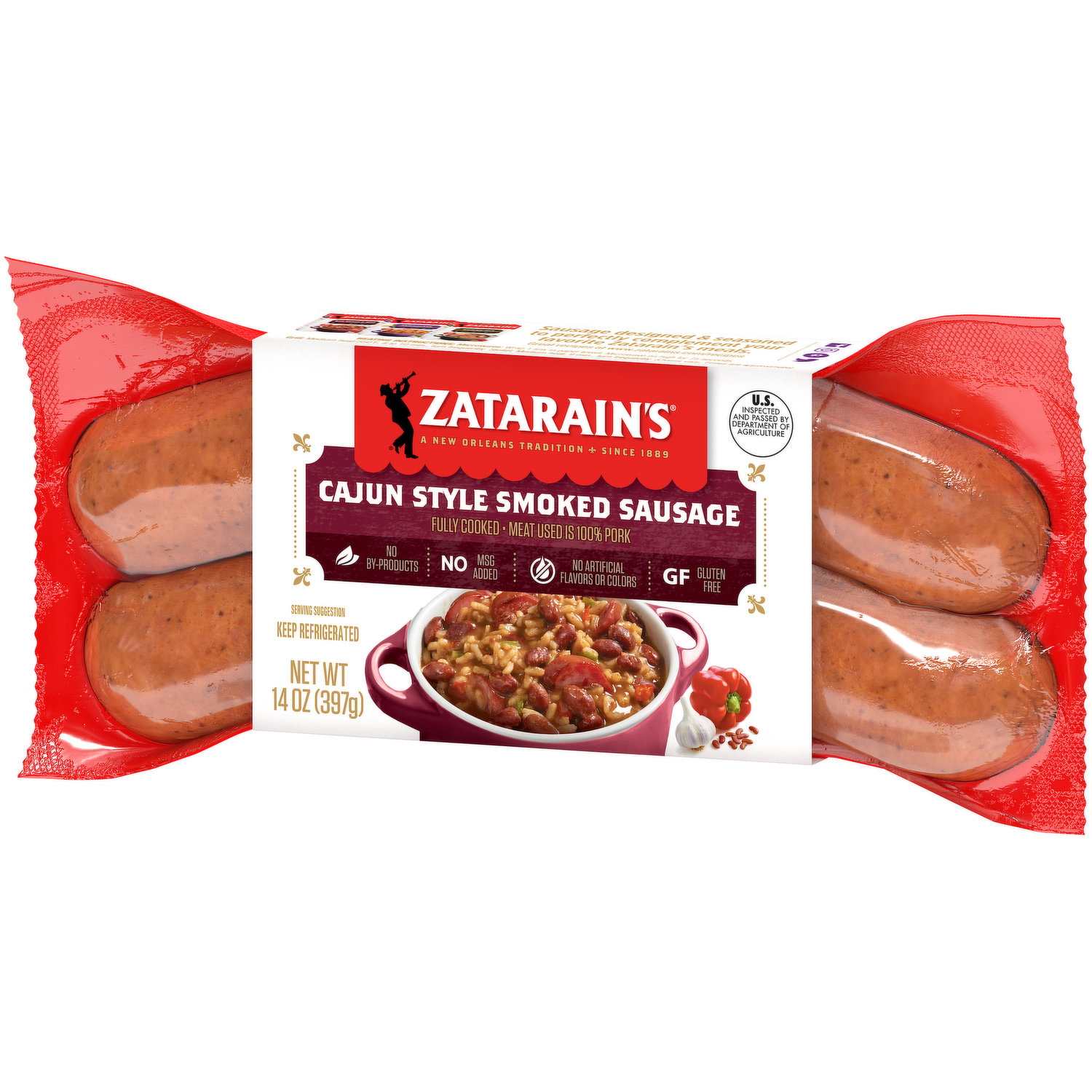 Zatarain's Frozen Red Bean And Rice With Sausage, 12 oz