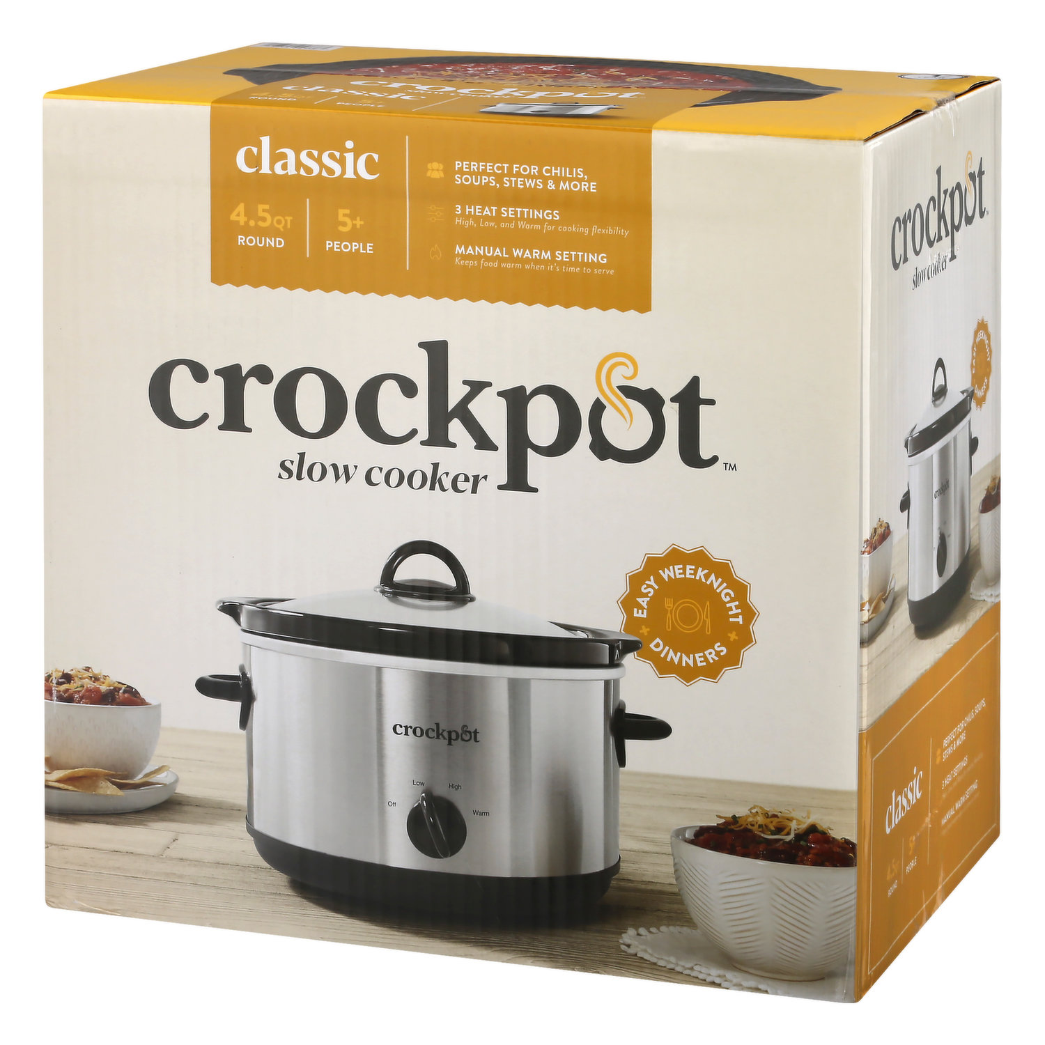 Crockpot Classic Slow Cooker 4.5 Qt 3 Heat Settings Brand New for Sale in  Oakland Park, FL - OfferUp