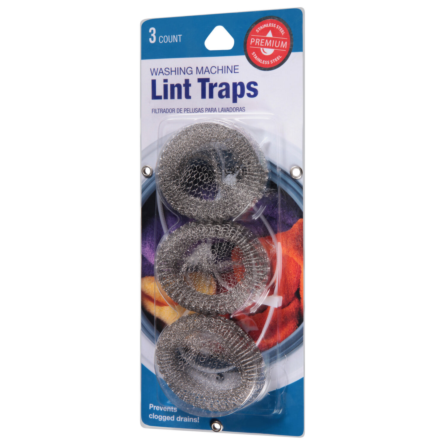 Jacent Stainless Steel Washing Machine Lint Traps: Washer Lint Trap with  Cable Ties - 3 Count per Pack 