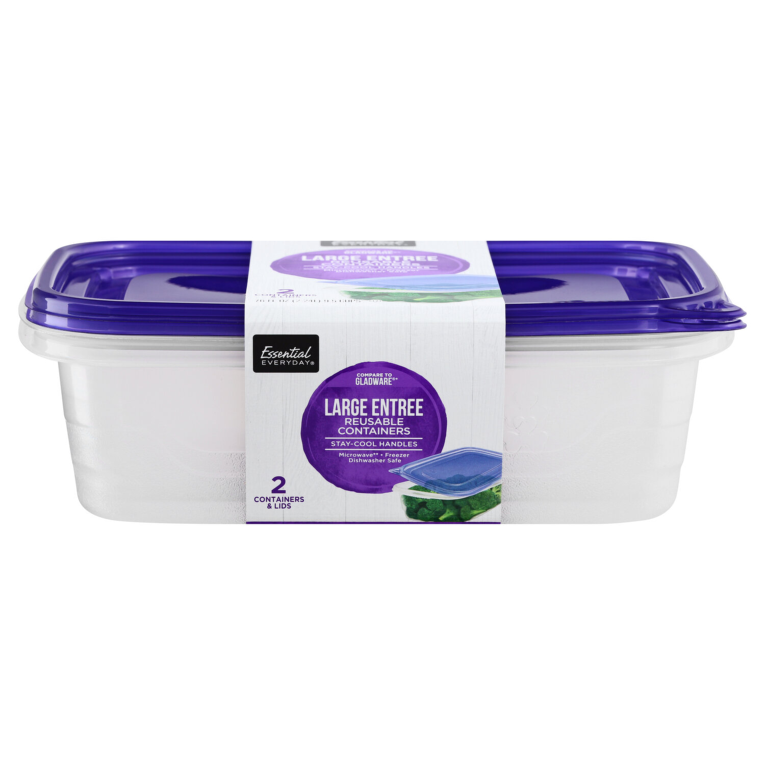 Essential Everyday Reusable Containers, Deep Dish, 64 Fluid Ounce