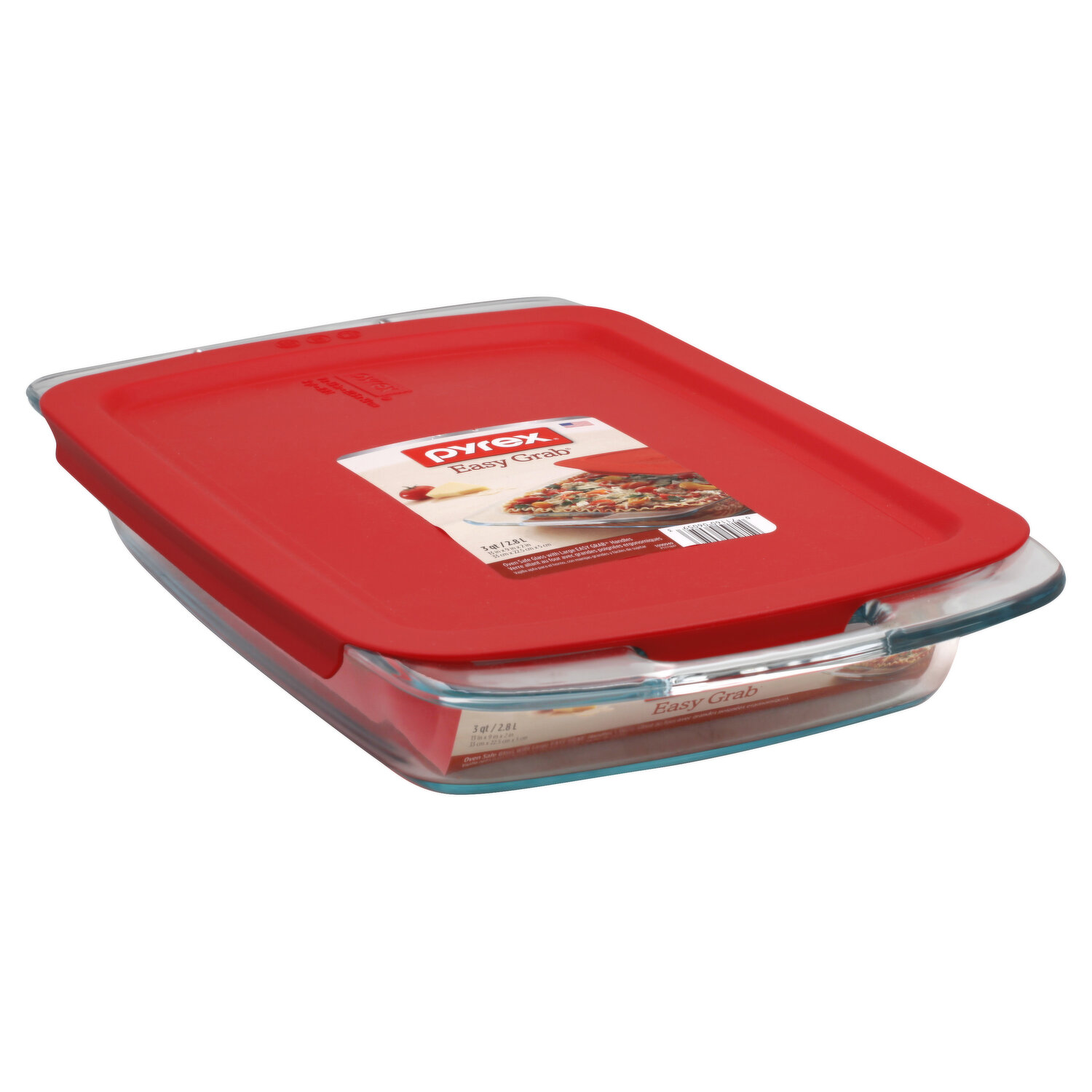 Pyrex Easy Grab Glass Square Baking Dish with Lid