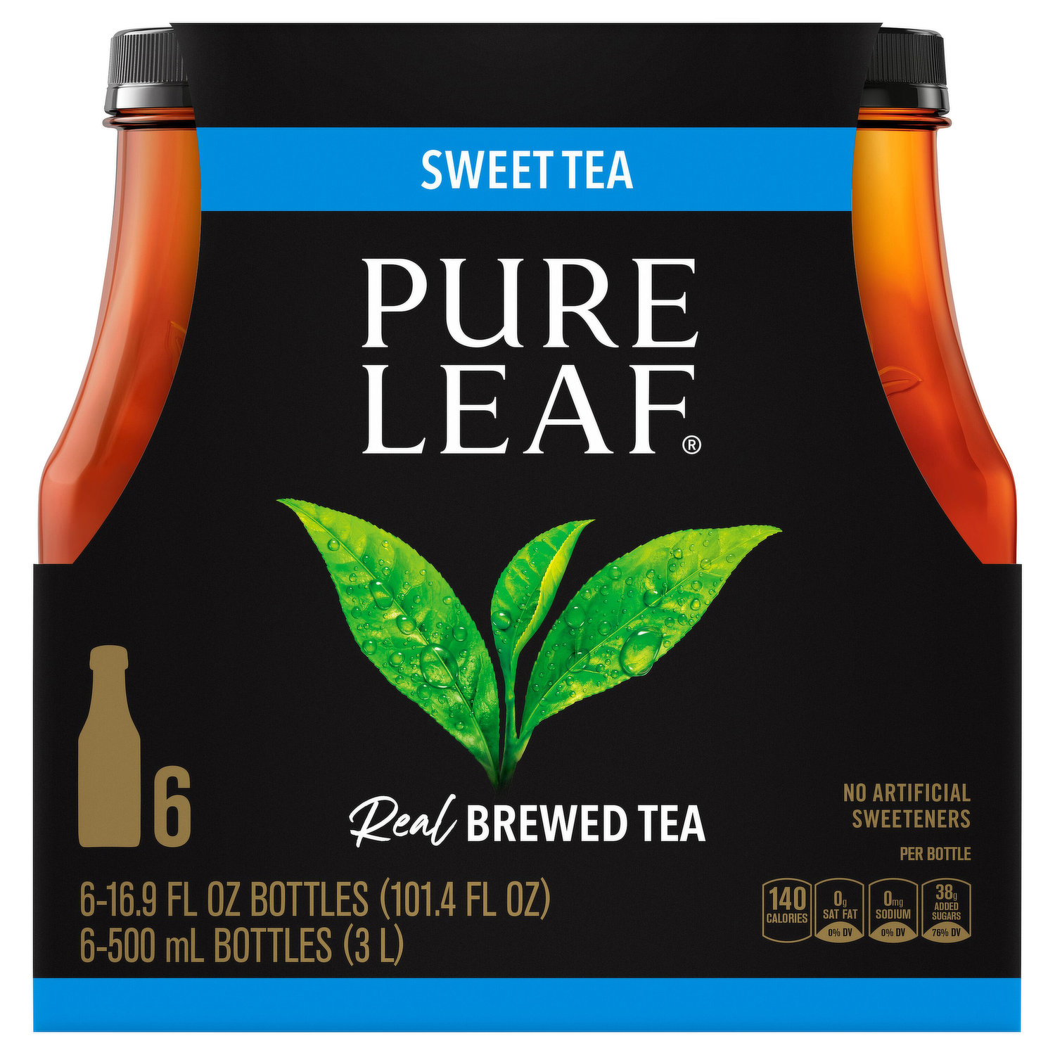 Lipton Pure Leaf Cold Brew Tea, Slightly Sweet, 14 Fl Oz, Glass Bottle