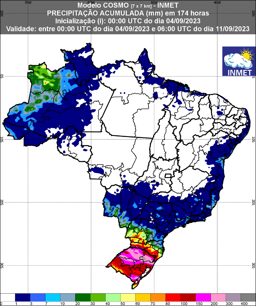 Verão 2023 - previsão geral para o Brasil