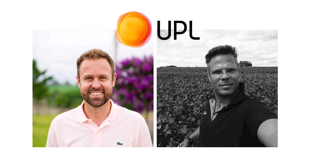 Murilo Impulcetto, gerente de marketing para biossoluções da UPL Brasil;&nbsp;Marcelo Figueira, gerente de marketing para fungicidas da UPL