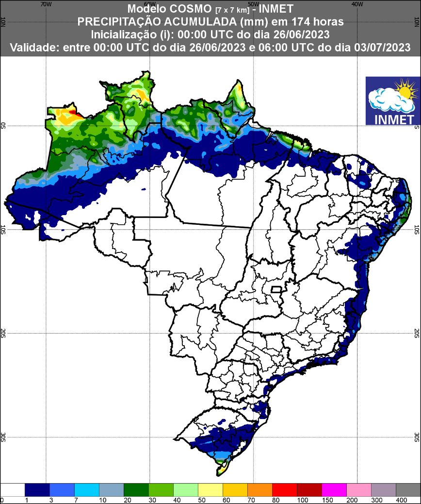 INMET divulga a previsão climática para os próximos 6 meses no Brasil