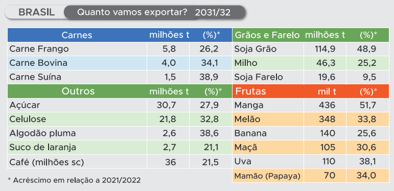 Dados da exportação