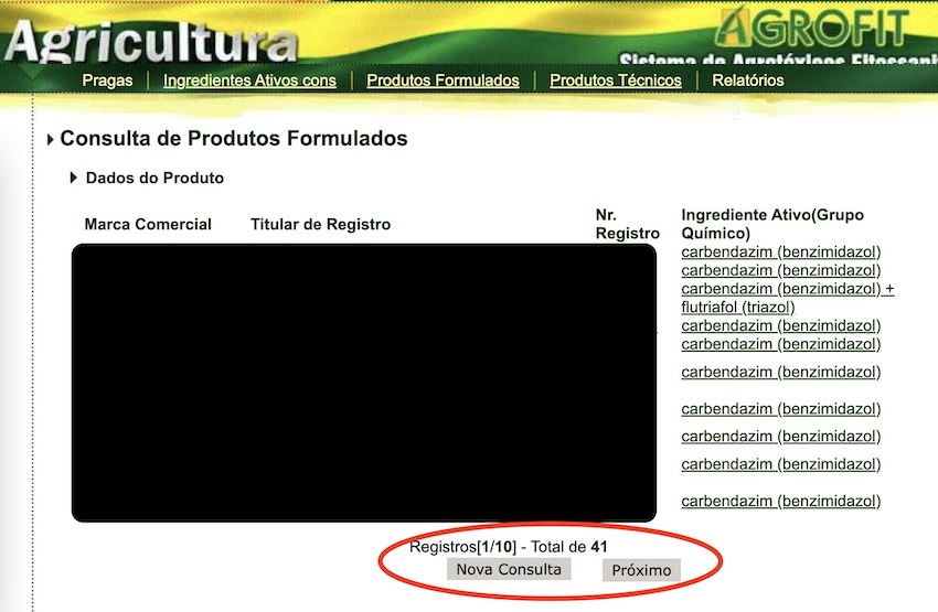 Imagem do site do Ministério da Agricultura em 9/08/2022