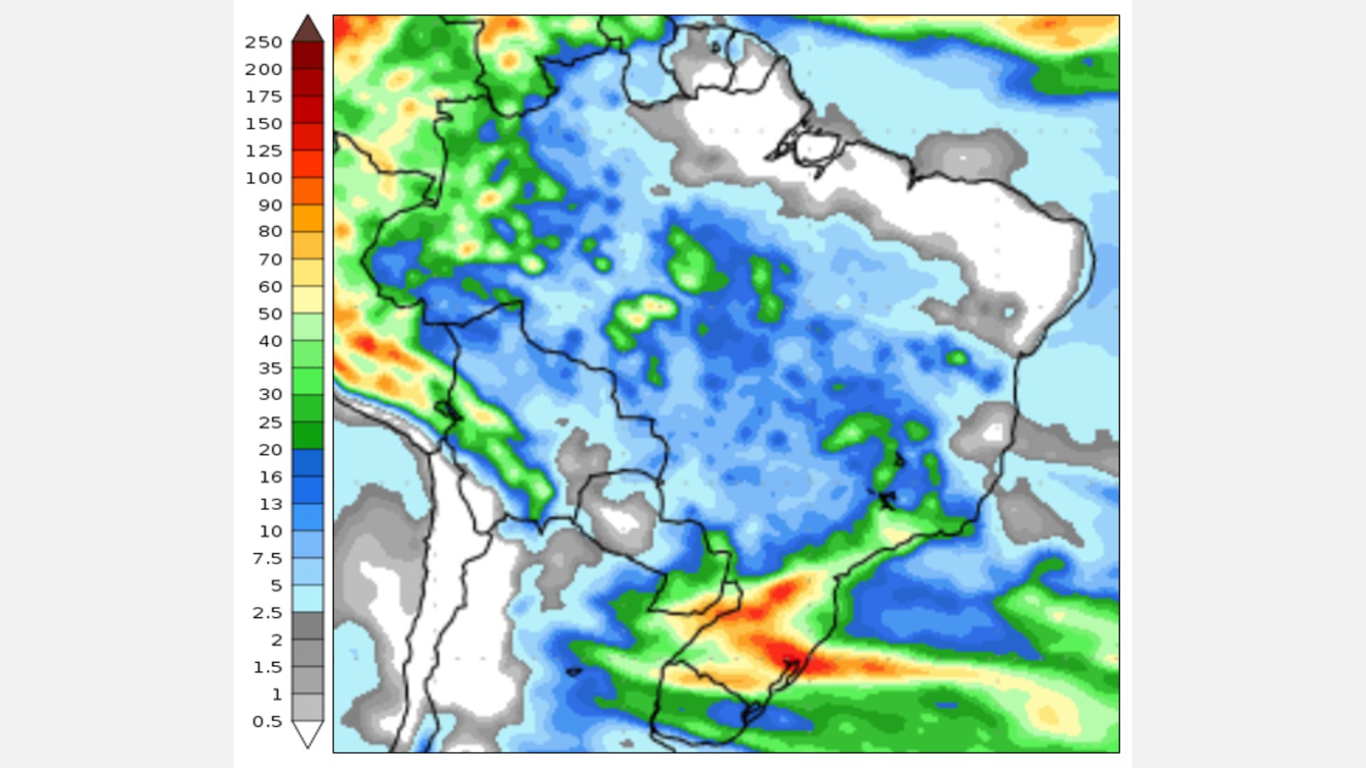 Figura 2: Previsão de chuva para 2ª semana (03/10/2023 e 10/10/2023); fonte: GFS