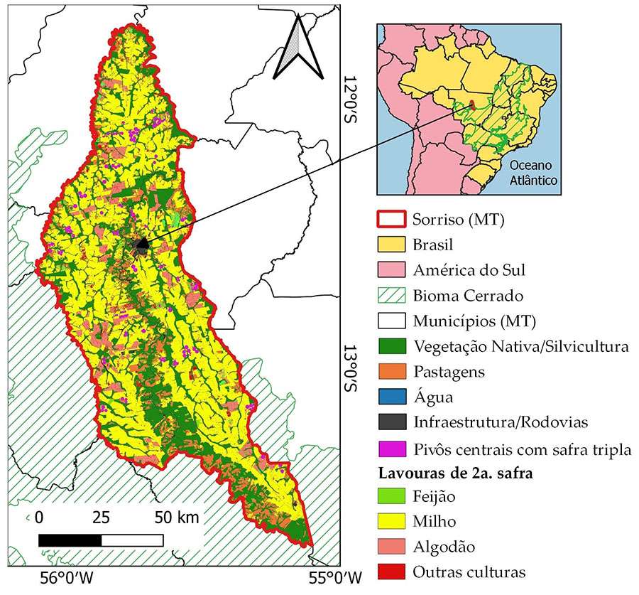 Classificação digital de uso e cobertura da terra, com ênfase nas lavouras de segunda safra no Município de Sorriso (MT) em janeiro de 2022, gerada a partir de imagens HLS e algoritmos baseados em inteligência artificial