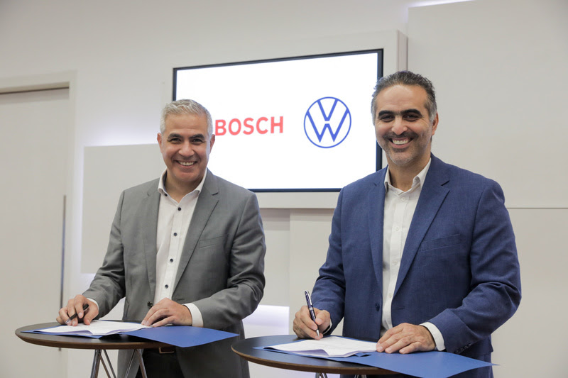 Gastón Diaz Perez,&nbsp;CEO e presidente da Robert Bosch América Latina;&nbsp;Pablo Di Si,&nbsp;chairman executivo da Volkswagen América Latina