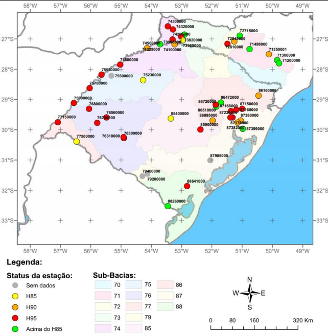 Figura 01: Mapa das estações de monitoramento cobertas pelo boletim especial