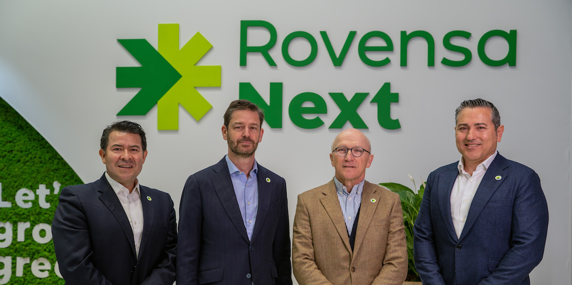 José Alfredo García, Co-COO Rovensa Next; Javier Calleja, incoming CEO Rovensa Group; Eric van Innis, CEO Rovensa Group; e Carlos Ledó, Co-COO Rovensa Next